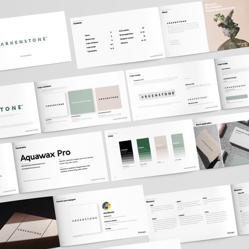 Stone design with the title 'Arkenstone Brand Guide'