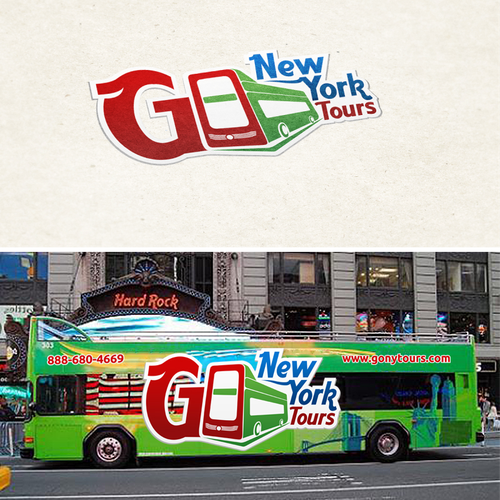 Bus logo with the title 'Create a logo for buses and attractions throughout New York City!'