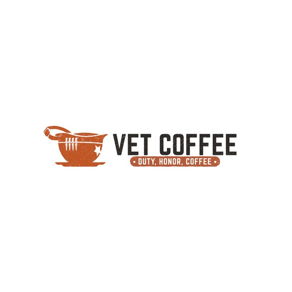 Coffee cup logo with the title 'VET COFFEE'