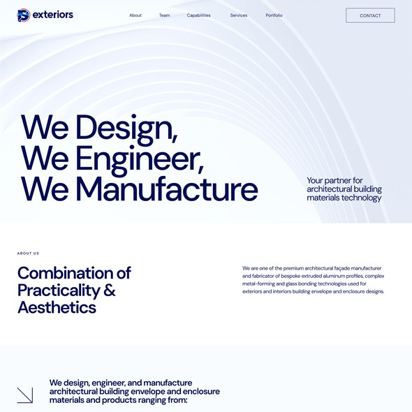 Architecture website with the title 'Clean and sophisticated website for architecture company.'