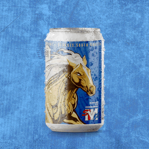 Craft beer label with the title 'Beer Label, Sturgis Brew Co. Mustang Rally 2023'