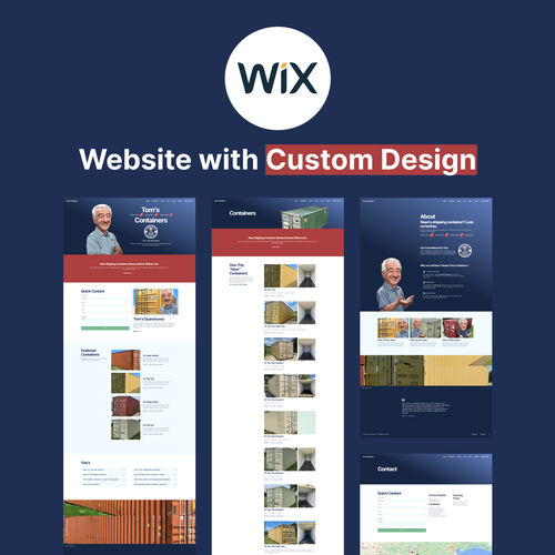 Construction website with the title 'Tom's Containers'