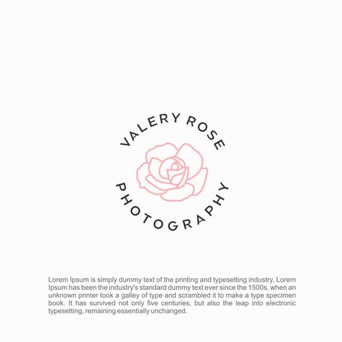 Light pink logo with the title 'Valery Rose Photography'