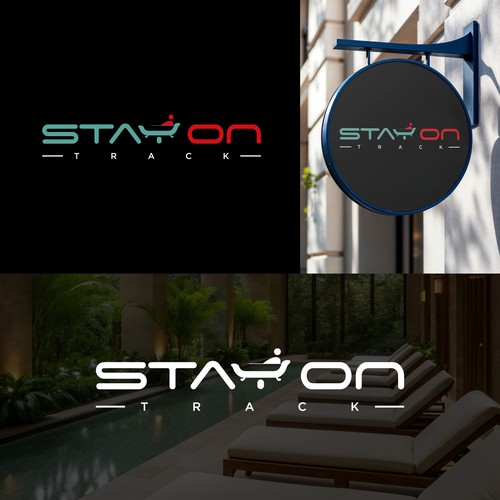 Motivational logo with the title ' Stay On Track – Modern Motivational Logo Design'