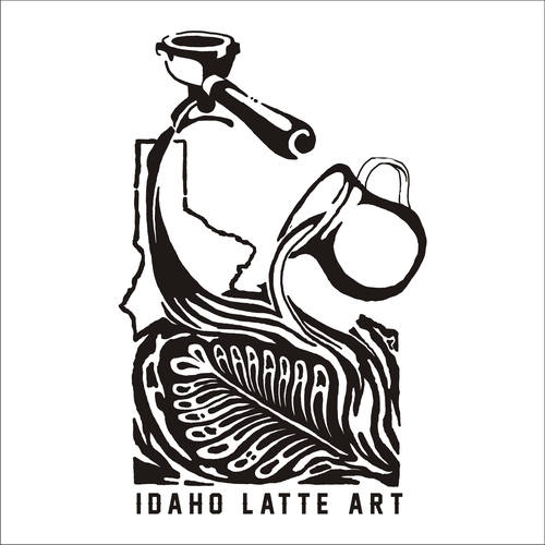 Line art t-shirt with the title 'line art latte art design'