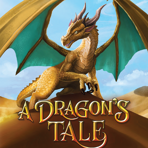 Dragon book cover with the title 'Dragon's Tale Book Cover and Title'