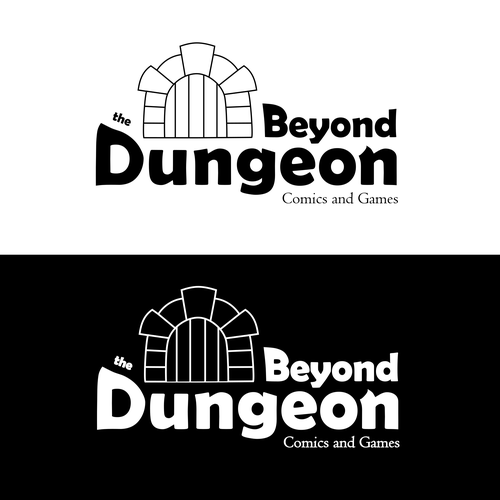 Comic logo with the title 'Logo concept for a comics and games store'