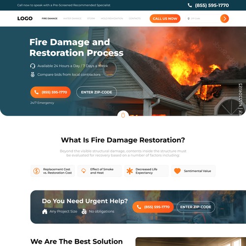 Cleaning website with the title 'Redesign Landing Page For Lead Generation Company'