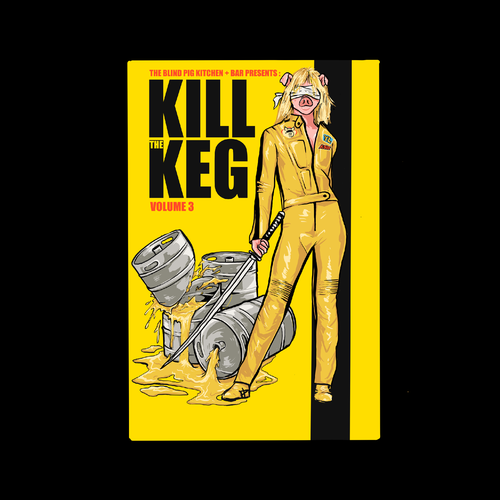 Pig t-shirt with the title 'kill the keg of the blind pig kitchen'