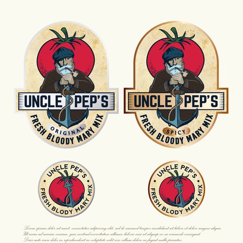 Sailing logo with the title 'Uncle Pep's Fresh Bloody Mary Mix'