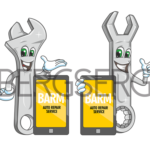 Branding illustration with the title 'Auto repair Tools for BARM'