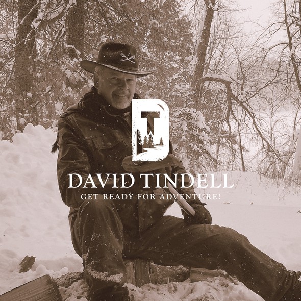 Book logo with the title 'Clean Logo Design for David Tindell Author'