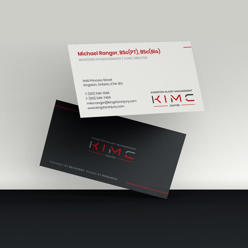 Insurance design with the title 'Business Card for Injury Management'