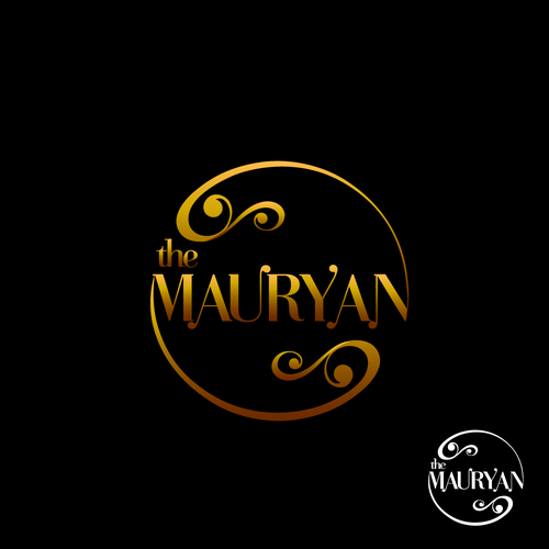 Hospitality brand with the title 'Circular luxurious logo for The Mauryan'
