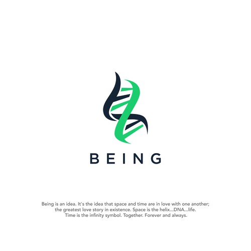 Infinity brand with the title 'Logo concept for BEING'