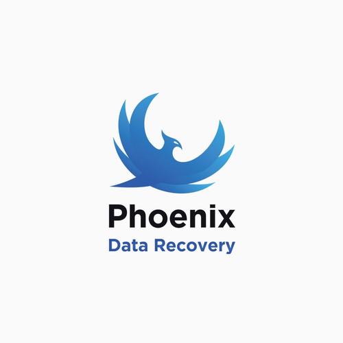 Phoenix design with the title 'Phoenix Data Recovery Logo'