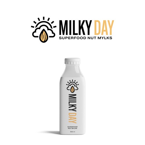 Almond logo with the title 'Plant-Based Beverage Logo Design'
