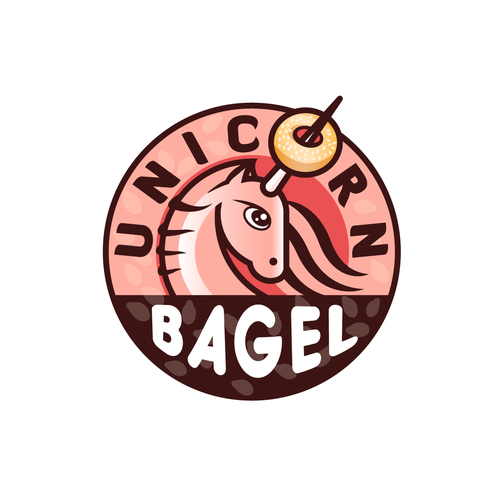 Bagel logo with the title 'Logo concept for bagel bakery / cafe'