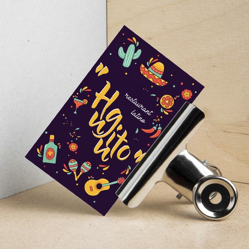 Name card design with the title 'Hugnito - Restaurant latino - namecard'