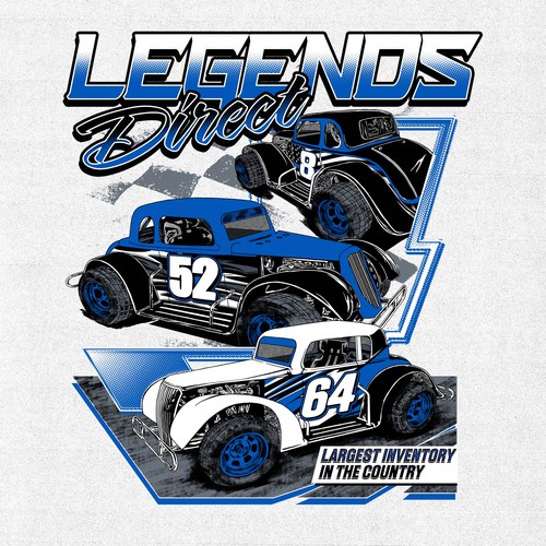 Car t-shirt with the title 'VINTAGE RACING NASCAR DESIGN'