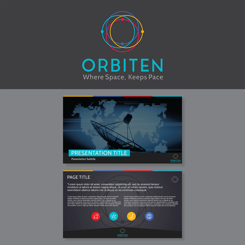 Space brand with the title 'Logo upgrade and powerpoint template design'