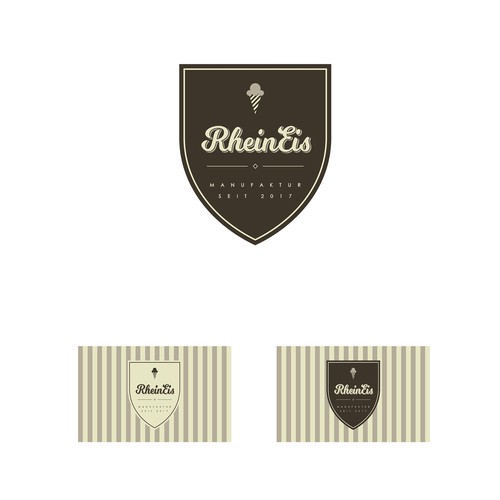 Ice cream shop design with the title 'RheinEis Ice Cream'