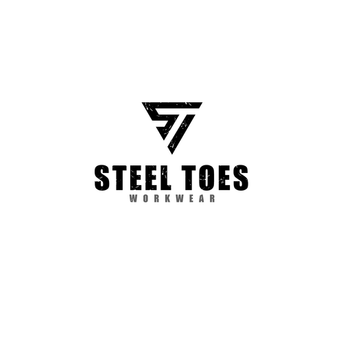 Steel design with the title 'logo using intial S & T'