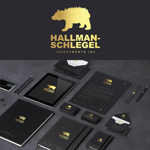 Stationery logo with the title 'Logo concept for Hallman-Schlegel investment inc'