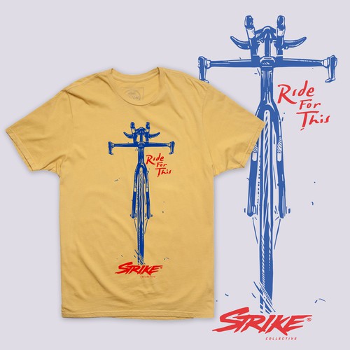 Bike t-shirt with the title 'STIKE - Raw Line Style Bicycle Illustration.'