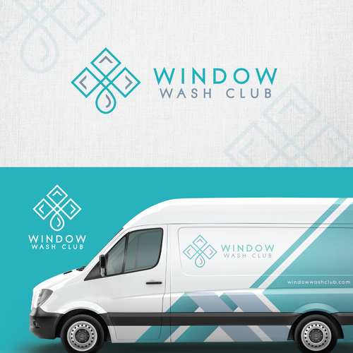 Window logo with the title 'modern window washing logo'