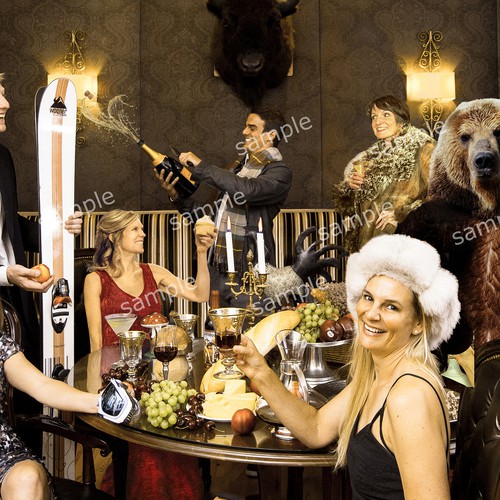 Tablet design with the title 'Replacing people on photo'