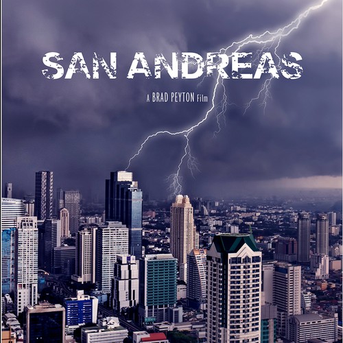 80s design with the title 'San Andreas_Movie Poster'