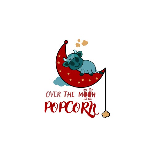 Popcorn logo with the title 'Logo design for Popcorn gourmet store.'