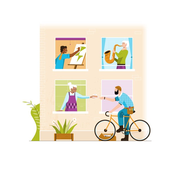 School illustration with the title 'SchoolSquare'