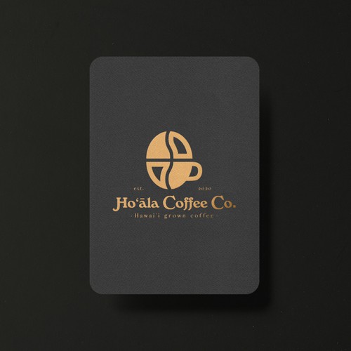 Coffee bean design with the title 'Coffee bean and cup logo design.'
