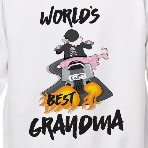 Badass t-shirt with the title 'World's Best Grandma Illustration'