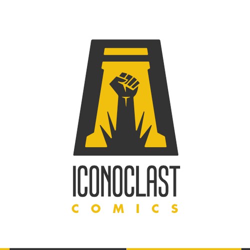 Comic logo with the title 'Strong logo for a comic book enterprise.'