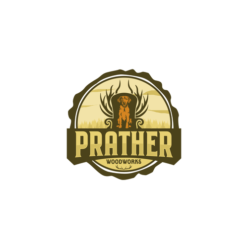 Elk logo with the title 'Prather Woodworks'