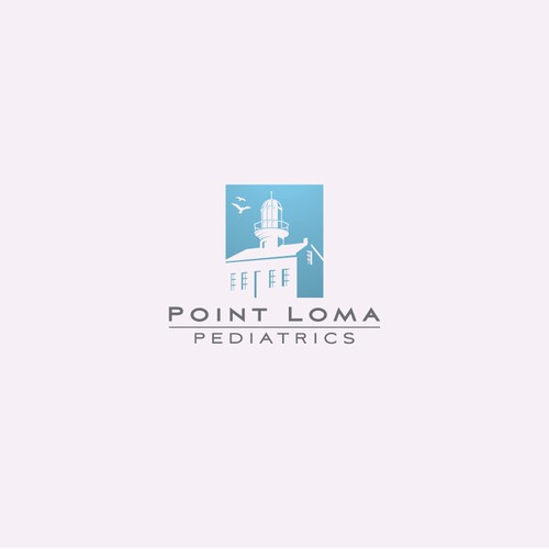 Lighthouse logo with the title 'Bold logo concept for Point Loma Pediatrics.'