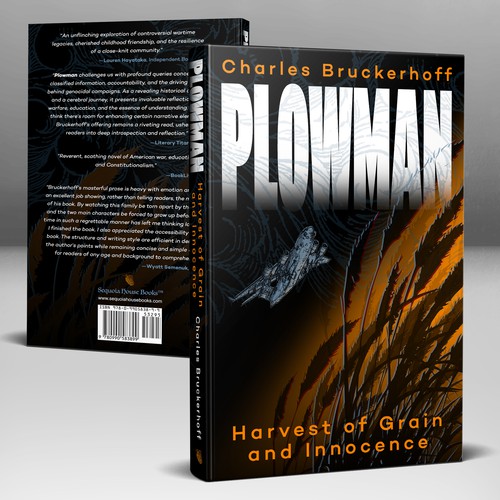 Education book cover with the title 'A book cover design for Plowman: Harvest of Grain and Innocence'