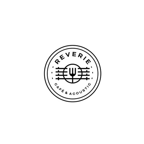 Music production logo with the title 'fork & guitar string'