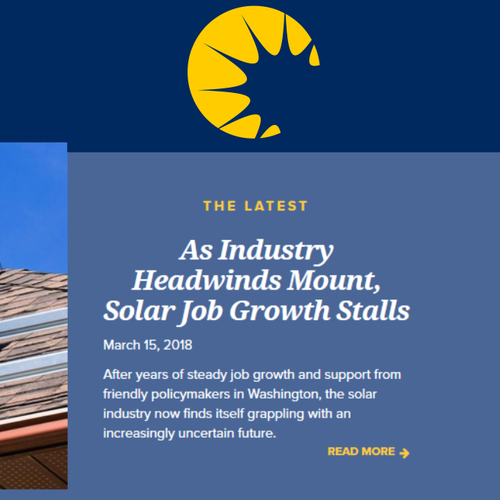 Solar energy design with the title 'SOLAR TRIBUNE'