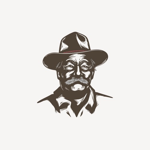 Cowboy logo with the title 'Old Man Meats'