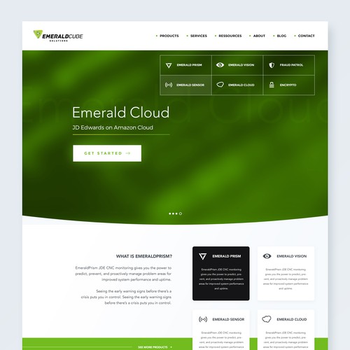 Cloud website with the title 'Emerald Cloud'