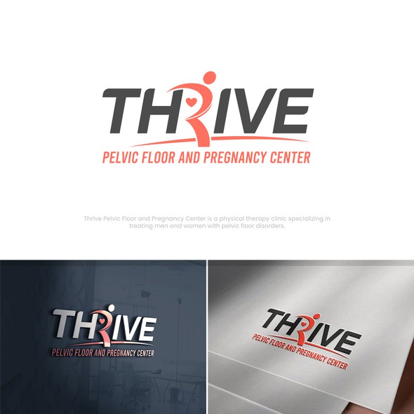 Therapeutic logo with the title 'Logo design concept for Thrive Pelvic Floor and Pregnancy Center'