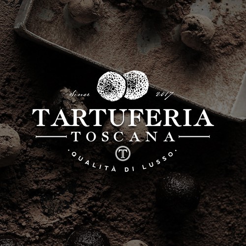 Luxurious logo with the title 'Tartuferia toscana'