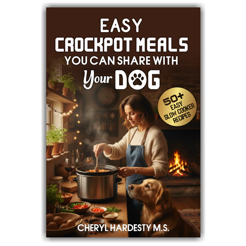 Recipe book cover with the title 'CROCKPOT MEALS YOUR DOG'