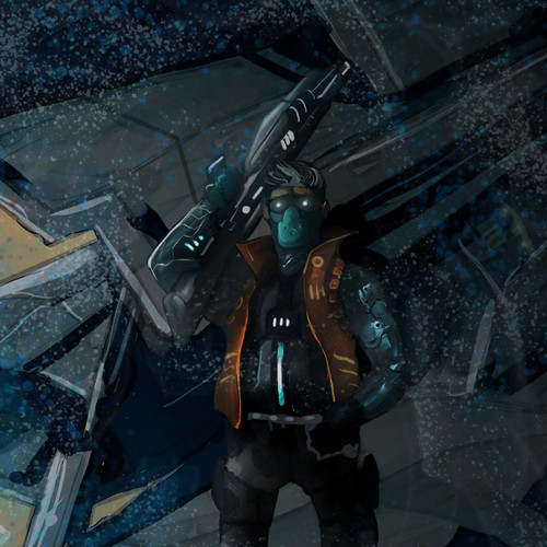 Sci-fi illustration with the title 'Create an exciting Sci fi illustration for Future Fantasy Publishing'