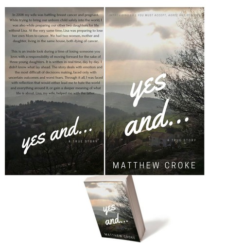 Photography book cover with the title 'Cover design for a memoir of hope in tragic circumstances'