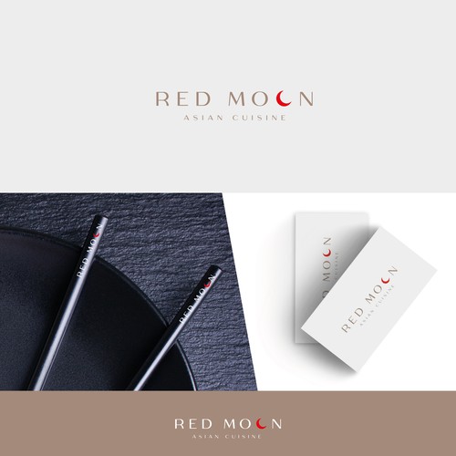 Greek food logo with the title 'red moon'